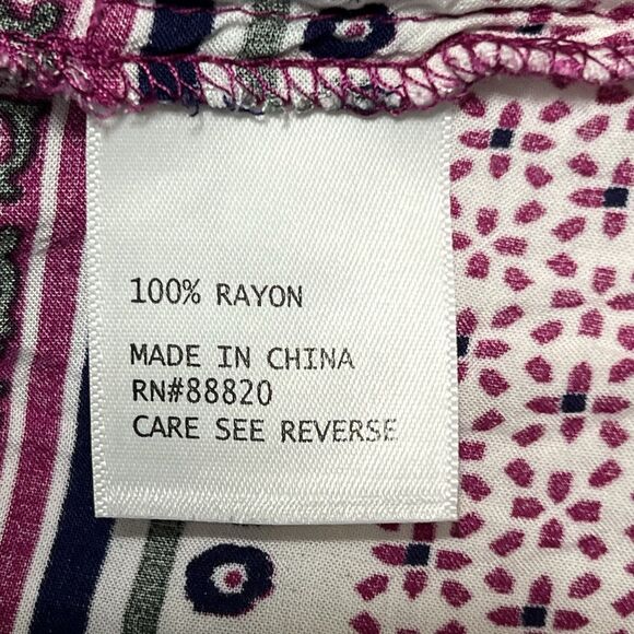 Rose & Rhyme Shirt Womens 1X Peasant Floral Pink - Picture 10 of 16